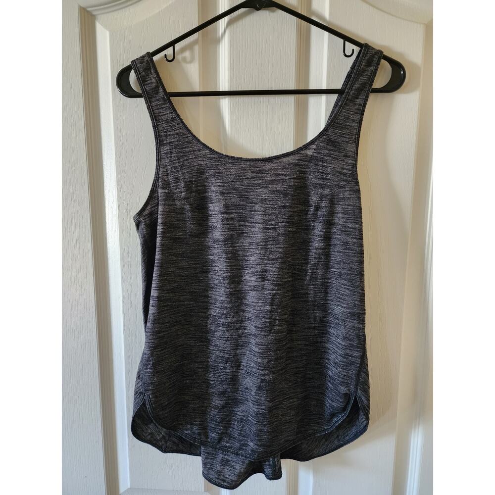 Lululemon Straight Up Singlet Tank Heathered Black 6 Loose Fitting Soft Flowy